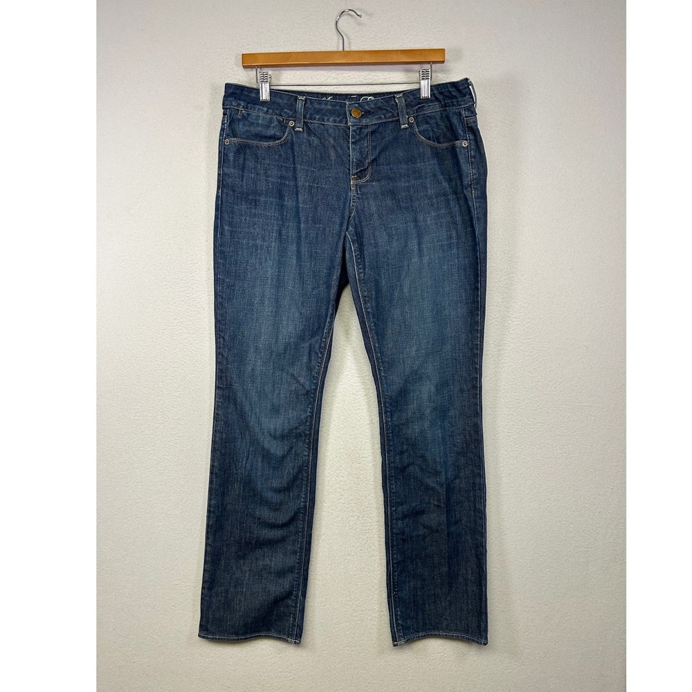 Classic Indie American Eagle Women 12 Dark Wash 77 Straight Mid Rise Denim Jeans
